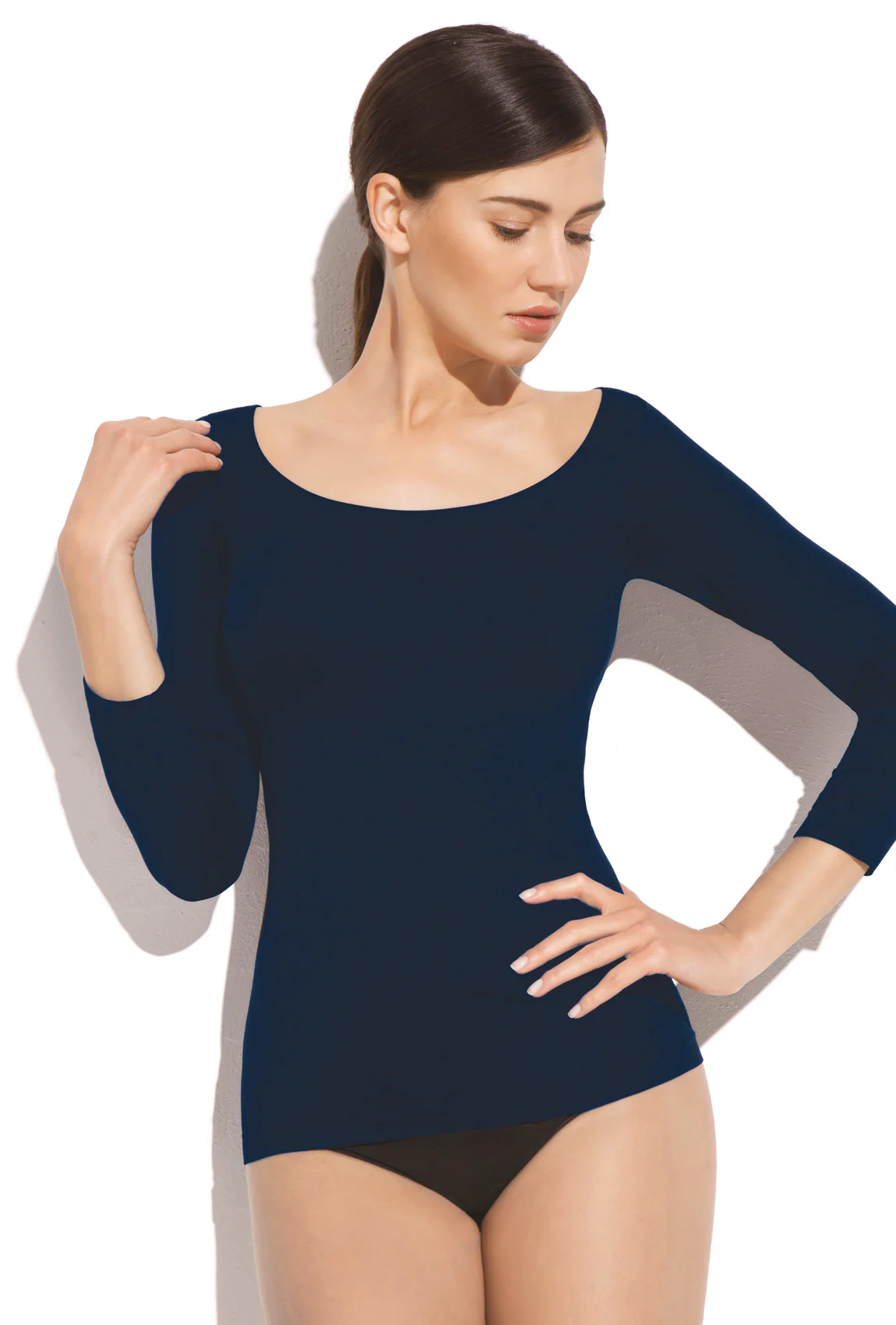 Dopasowana bluzka z rękawem 3/4 T-shirt Perfect